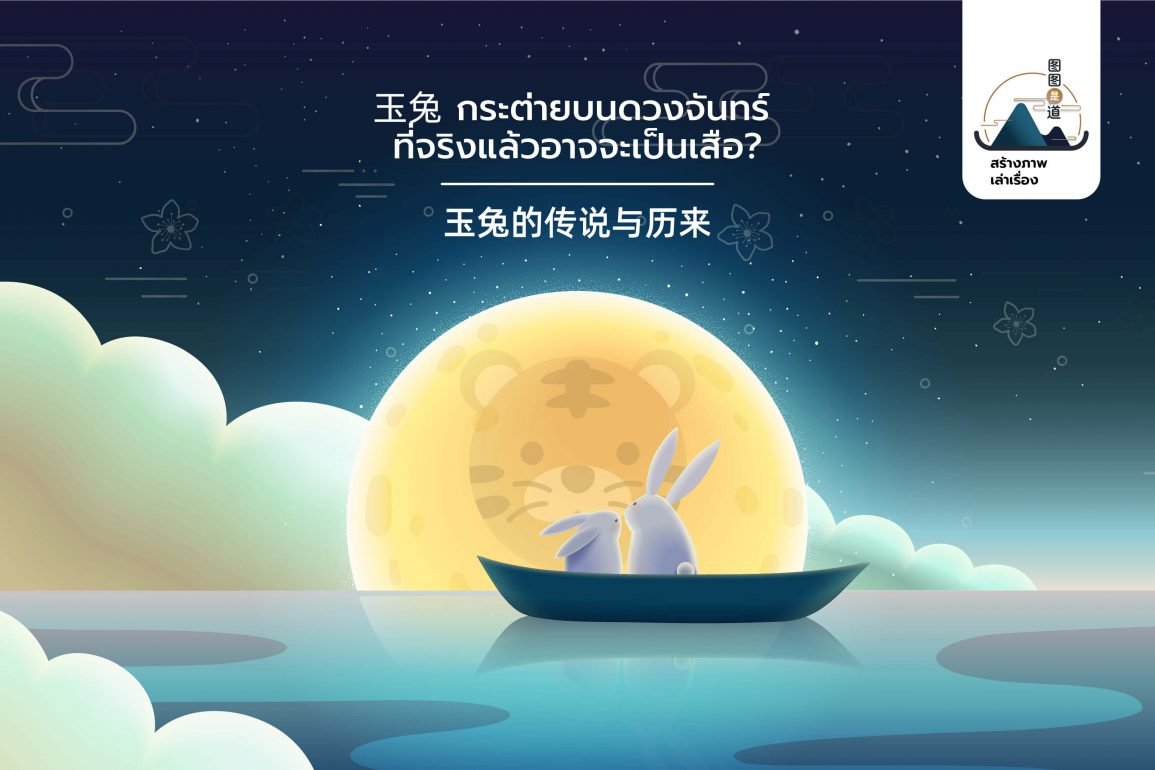Rabbit on the moon in Chinese -